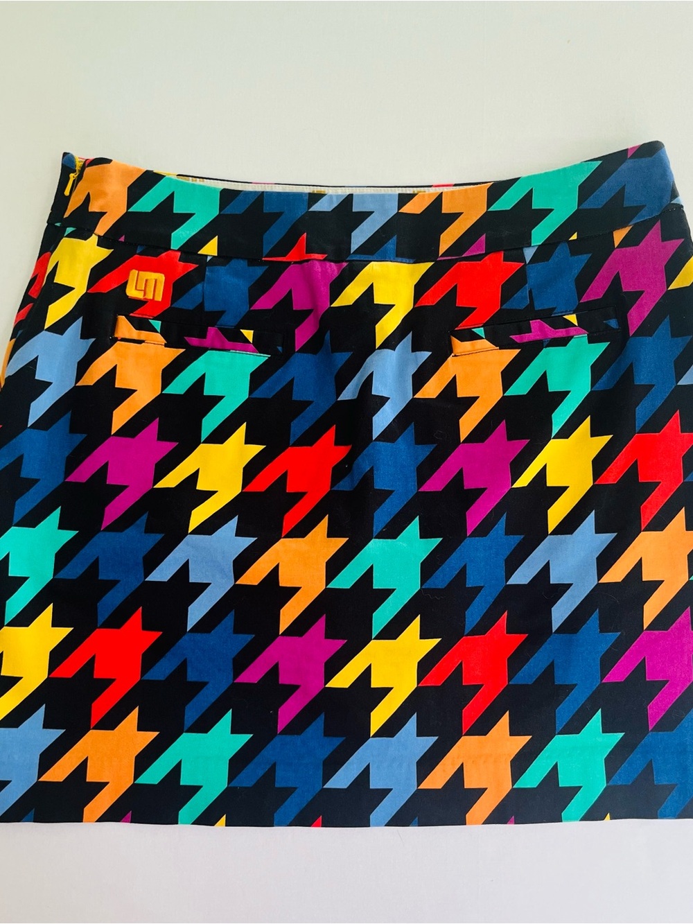 Loudmouth Golf Woman “Razzle Dazzle Black” Houndstooth Embroidered Logo Skort 10 - Picture 8 of 8
